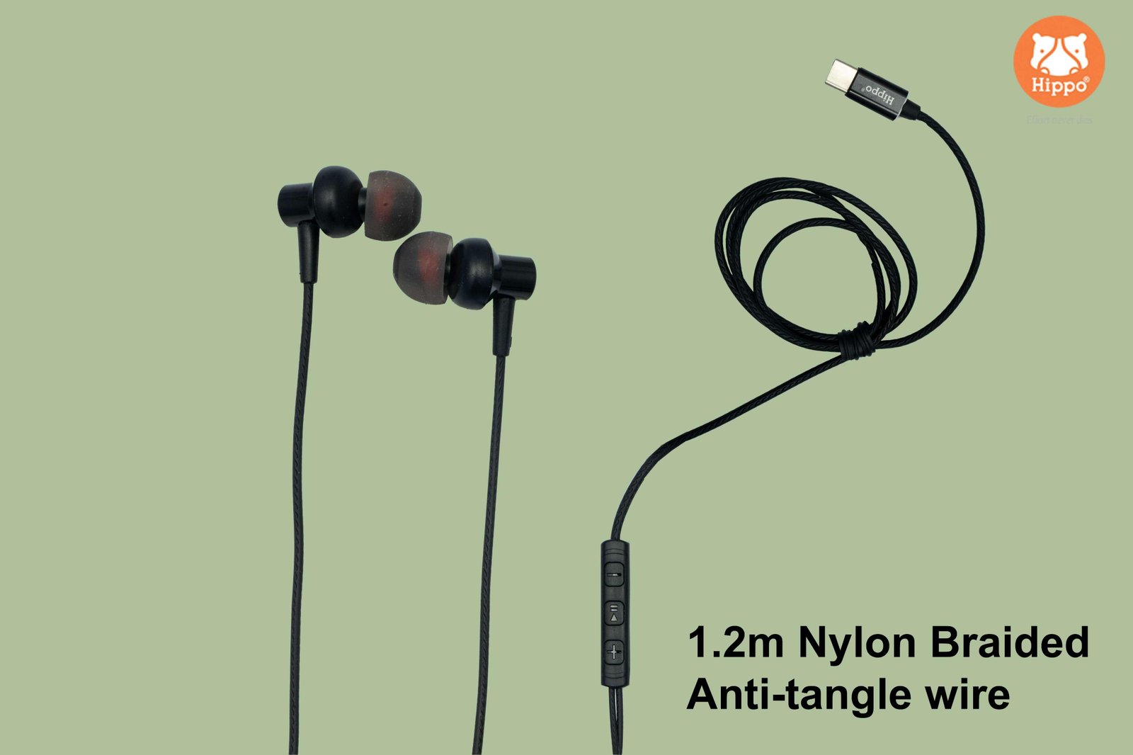 Hippo Type C Wired Branded with Metal and Magnetic Earphone HPO-810C
