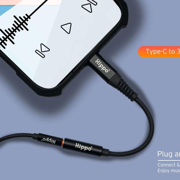 Hippo Type C To Aux 3.5mm Audio Metal Jack HPO-C21