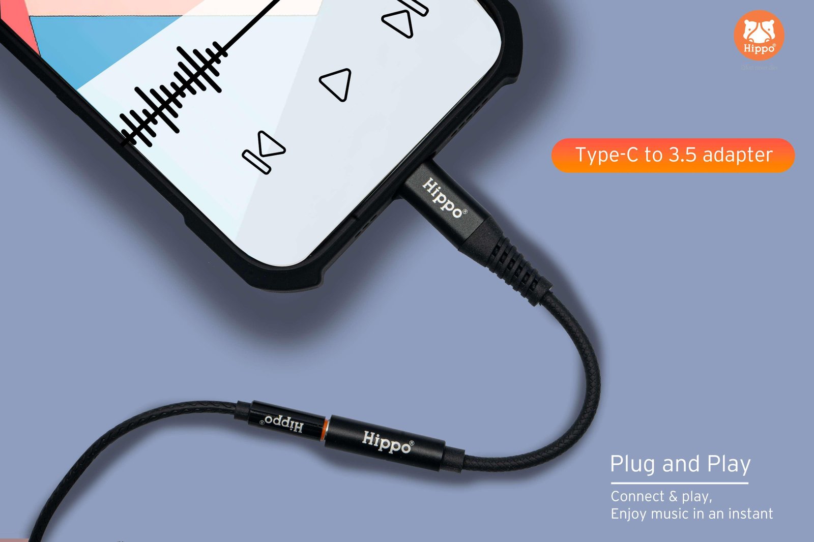 Hippo Type C To Aux 3.5mm Audio Metal Jack HPO-C21